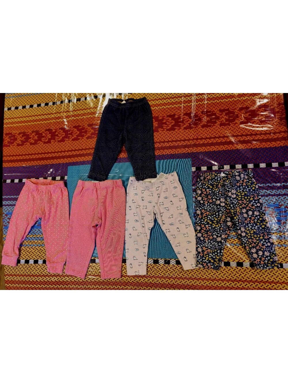 Baby Girl Carters 9 Months Pants Lot 5 Pcs